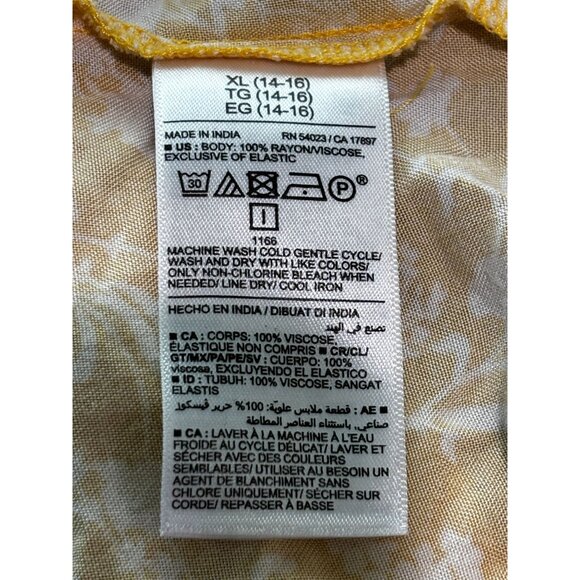 Yellow Floral Sundress Girls XL 14-16 Old Navy Adjustable Straps Smocked Back - Picture 5 of 11